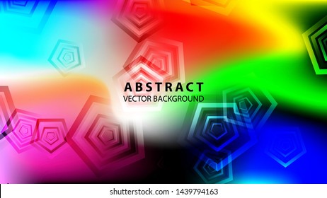 Abstract colorful Pentagon background with gradient color - vector