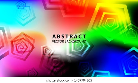 Abstract colorful Pentagon background with gradient color - vector