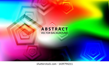 Abstract colorful Pentagon background with gradient color - vector