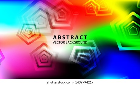 Abstract colorful Pentagon background with gradient color - vector