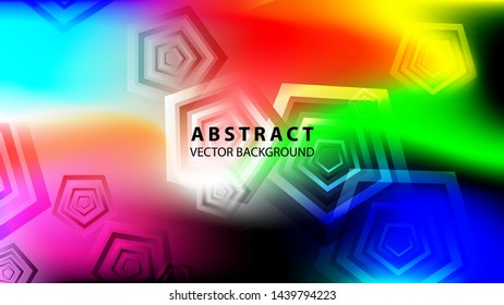 Abstract colorful Pentagon background with gradient color - vector