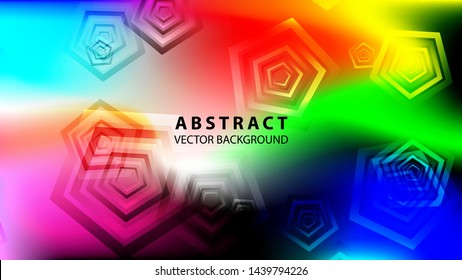 Abstract colorful Pentagon background with gradient color - vector