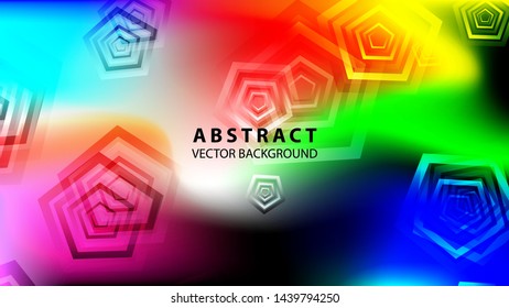 Abstract colorful Pentagon background with gradient color - vector