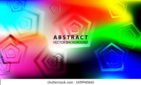 Abstract colorful Pentagon background with gradient color - vector