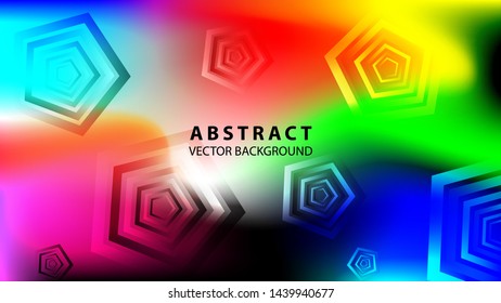 Abstract colorful Pentagon background with gradient color - vector