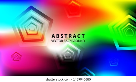 Abstract colorful Pentagon background with gradient color - vector