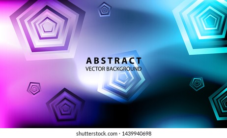Abstract colorful Pentagon background with gradient color - vector