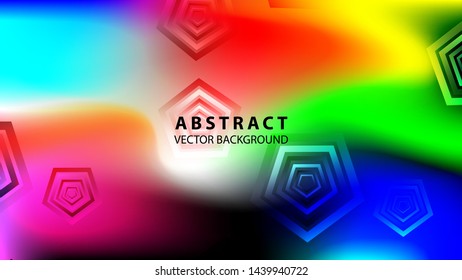 Abstract colorful Pentagon background with gradient color - vector