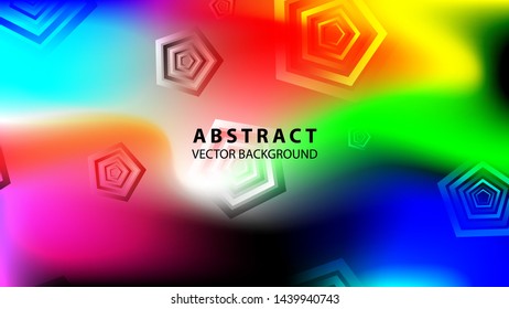 Abstract colorful Pentagon background with gradient color - vector