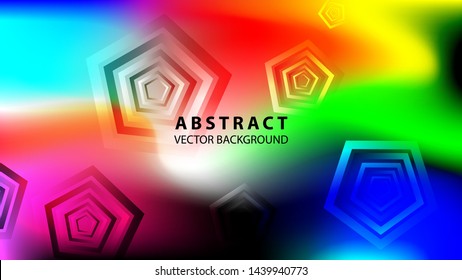 Abstract colorful Pentagon background with gradient color - vector