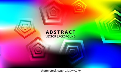 Abstract colorful Pentagon background with gradient color - vector