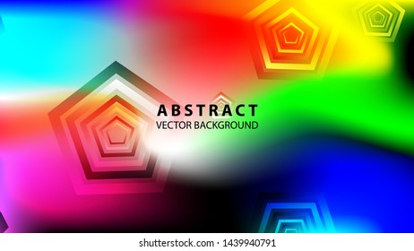 Abstract colorful Pentagon background with gradient color - vector