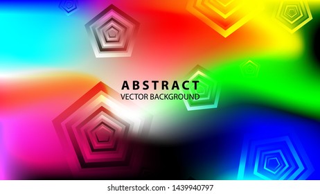 Abstract colorful Pentagon background with gradient color - vector