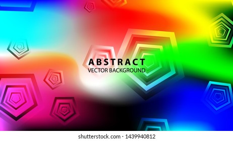 Abstract colorful Pentagon background with gradient color - vector