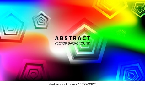 Abstract colorful Pentagon background with gradient color - vector