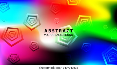 Abstract colorful Pentagon background with gradient color - vector