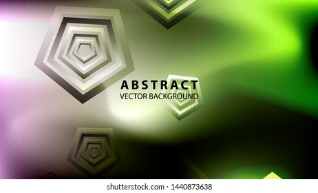 Abstract colorful Pentagon background with gradient color - vector