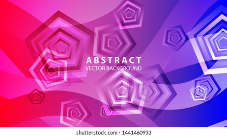 Abstract colorful Pentagon background with gradient color - vector