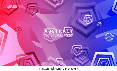 Abstract colorful Pentagon background with gradient color - vector