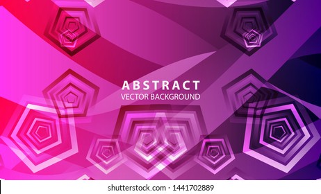 Abstract colorful Pentagon background with gradient color - vector