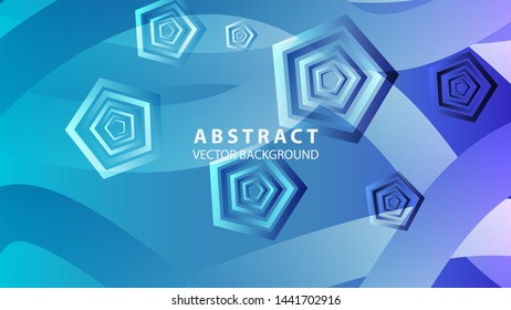 Abstract colorful Pentagon background with gradient color - vector