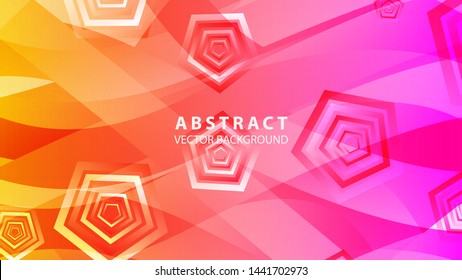 Abstract colorful Pentagon background with gradient color - vector