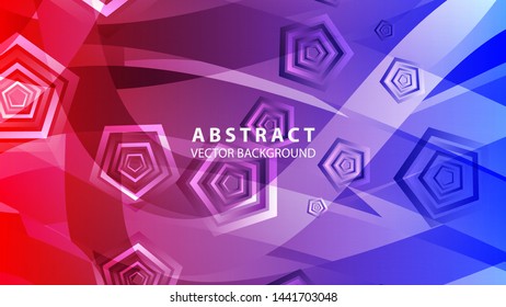 Abstract colorful Pentagon background with gradient color - vector