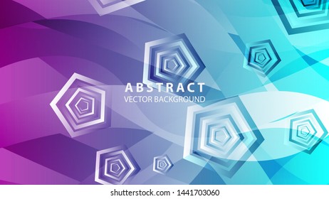 Abstract colorful Pentagon background with gradient color - vector