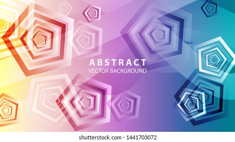 Abstract colorful Pentagon background with gradient color - vector