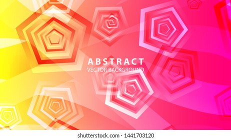 Abstract colorful Pentagon background with gradient color - vector
