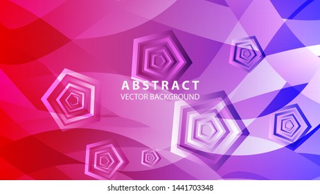 Abstract colorful Pentagon background with gradient color - vector