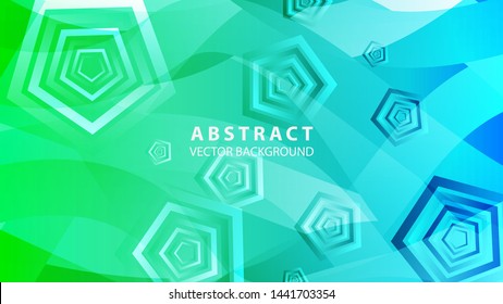 Abstract colorful Pentagon background with gradient color - vector