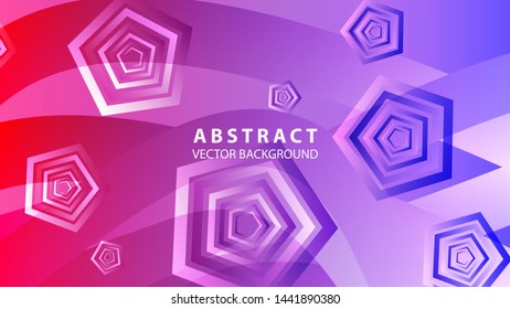 Abstract colorful Pentagon background with gradient color - vector