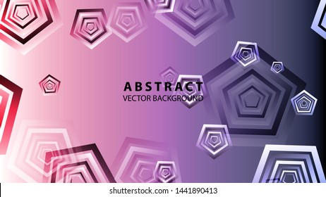 Abstract colorful Pentagon background with gradient color - vector