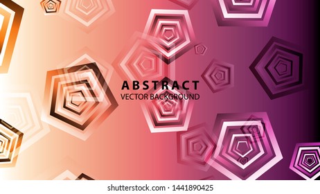 Abstract colorful Pentagon background with gradient color - vector