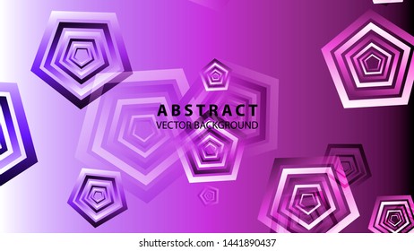 Abstract colorful Pentagon background with gradient color - vector