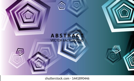 Abstract colorful Pentagon background with gradient color - vector