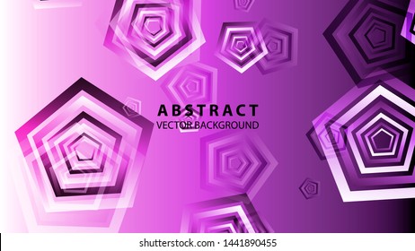 Abstract colorful Pentagon background with gradient color - vector