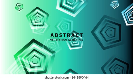 Abstract colorful Pentagon background with gradient color - vector