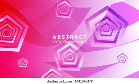 Abstract colorful Pentagon background with gradient color - vector