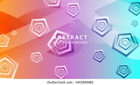 Abstract colorful Pentagon background with gradient color - vector