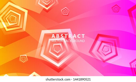 Abstract colorful Pentagon background with gradient color - vector