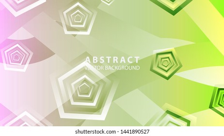 Abstract colorful Pentagon background with gradient color - vector