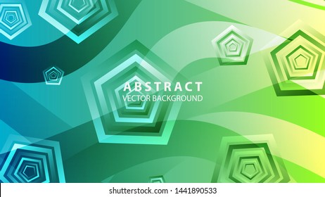 Abstract colorful Pentagon background with gradient color - vector