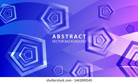 Abstract colorful Pentagon background with gradient color - vector
