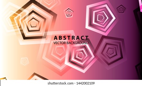 Abstract colorful Pentagon background with gradient color - vector
