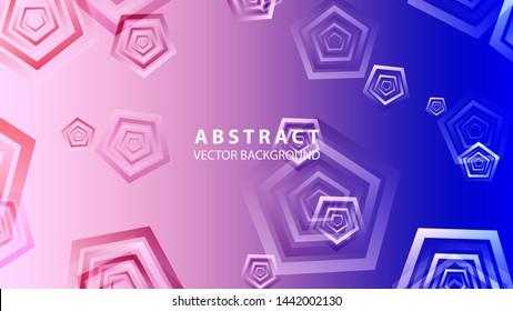 Abstract colorful Pentagon background with gradient color - vector