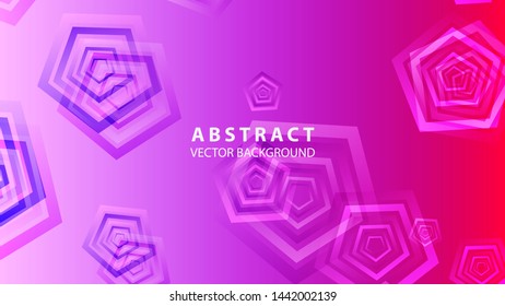 Abstract colorful Pentagon background with gradient color - vector