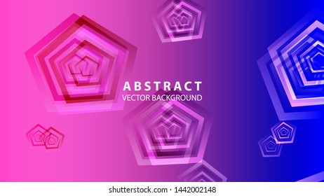 Abstract colorful Pentagon background with gradient color - vector