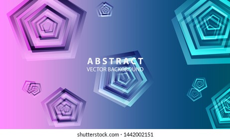 Abstract colorful Pentagon background with gradient color - vector